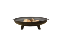 Braciere a legna per esterno Dafne in acciaio nero antiruggine 60x67x24cm