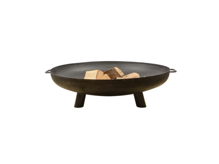 Braciere a legna per esterno Dafne in acciaio nero antiruggine 60x67x24cm