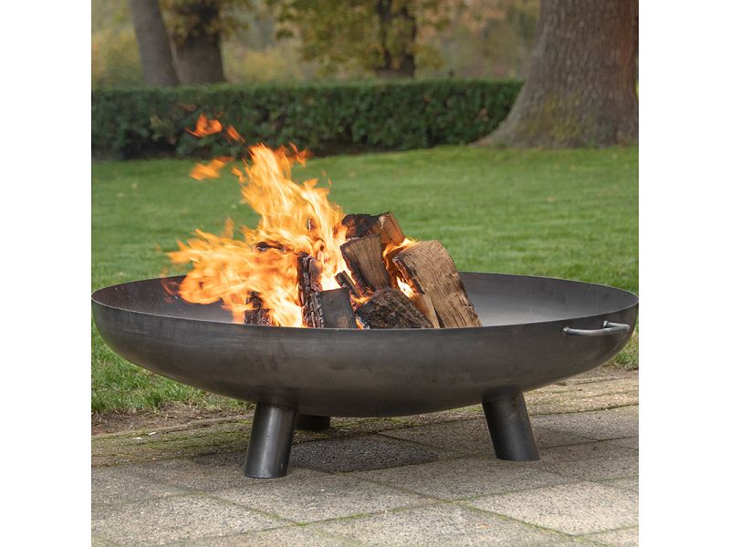 Braciere a legna per esterno Dafne in acciaio nero antiruggine 60x67x24cm