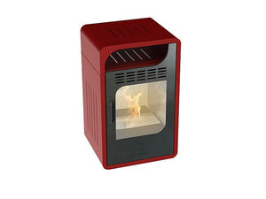 Stufa a bioetanolo Fiammetta Ventilata Junior 3000W riscaldamento 28mq bordeaux