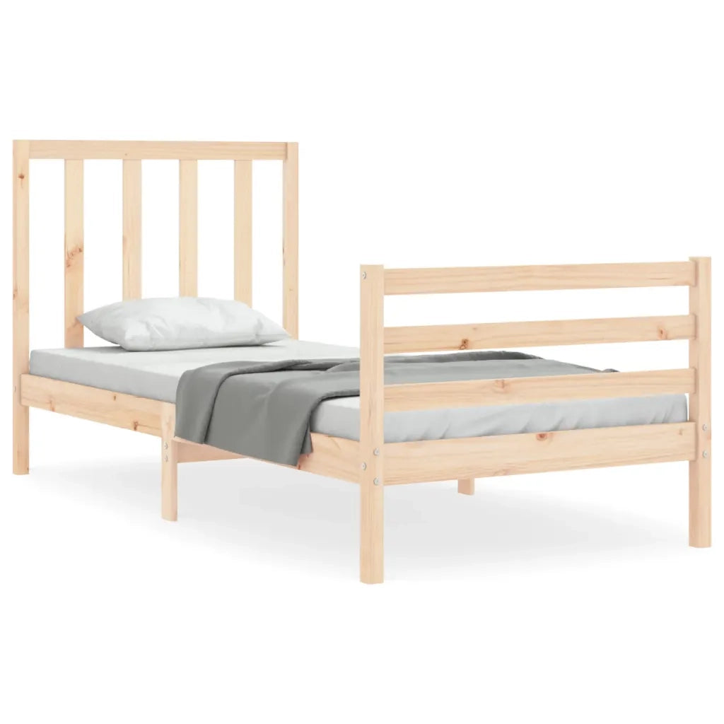 Giroletto con Testiera Small Single-Struttura Letto in Legno Massello 940738