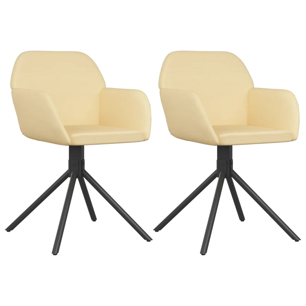 Sedie da Pranzo Girevoli 2 pz Crema in Velluto cod mxl 17396