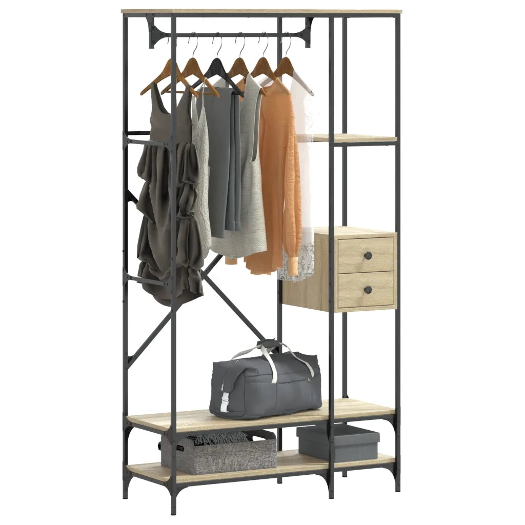Appendiabiti con Scaffali Rovere Sonoma in Legno Multistrato CFW7384706