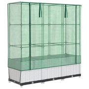 Fioriere | Cassetta per fiori | Letto Rialzato con Copertura Serra Effetto Rattan 120x40x138 cm