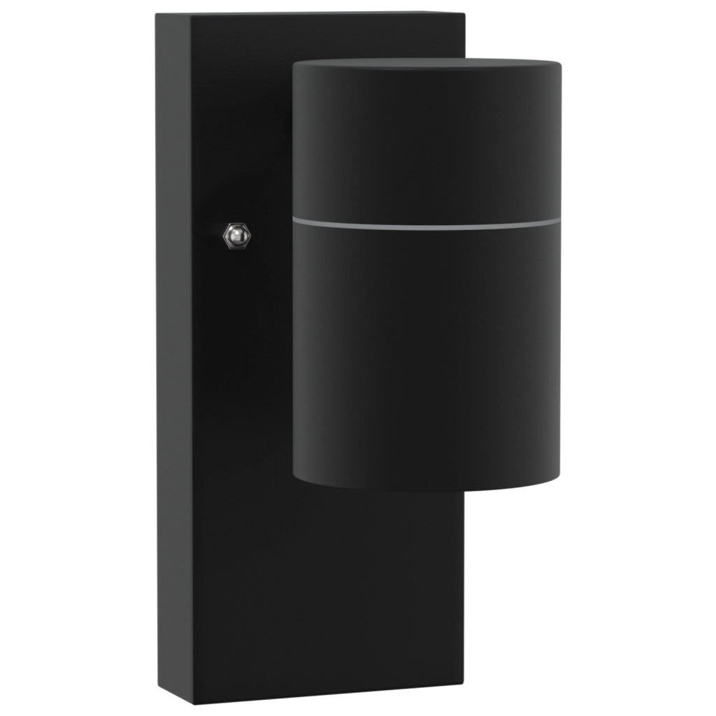 Luci da muro esterne 2 pcs Acciaio Inossidabile Nero IP44