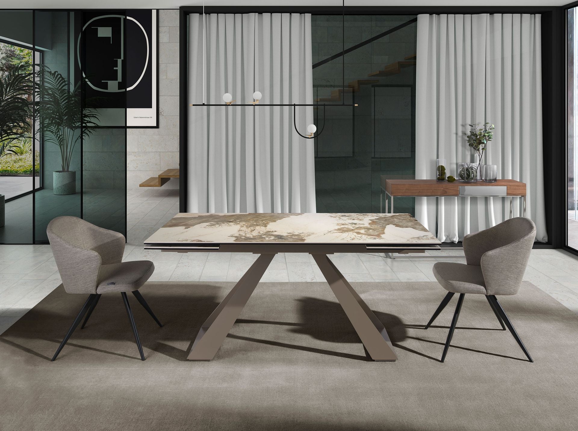 Sedia in tessuto grigio