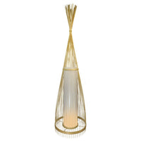 Lampada da pavimento in legno con paralume Rattan H: 94 cm