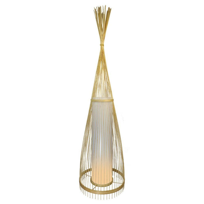 Lampada da pavimento in legno con paralume Rattan H: 94 cm