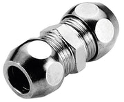 RACCORDO DIRITTO INTERMEDIO A TENUTA PTFE PER TUBO RAME CROMATO SERIE 6900 3/8 ø10    PETTINAROLI