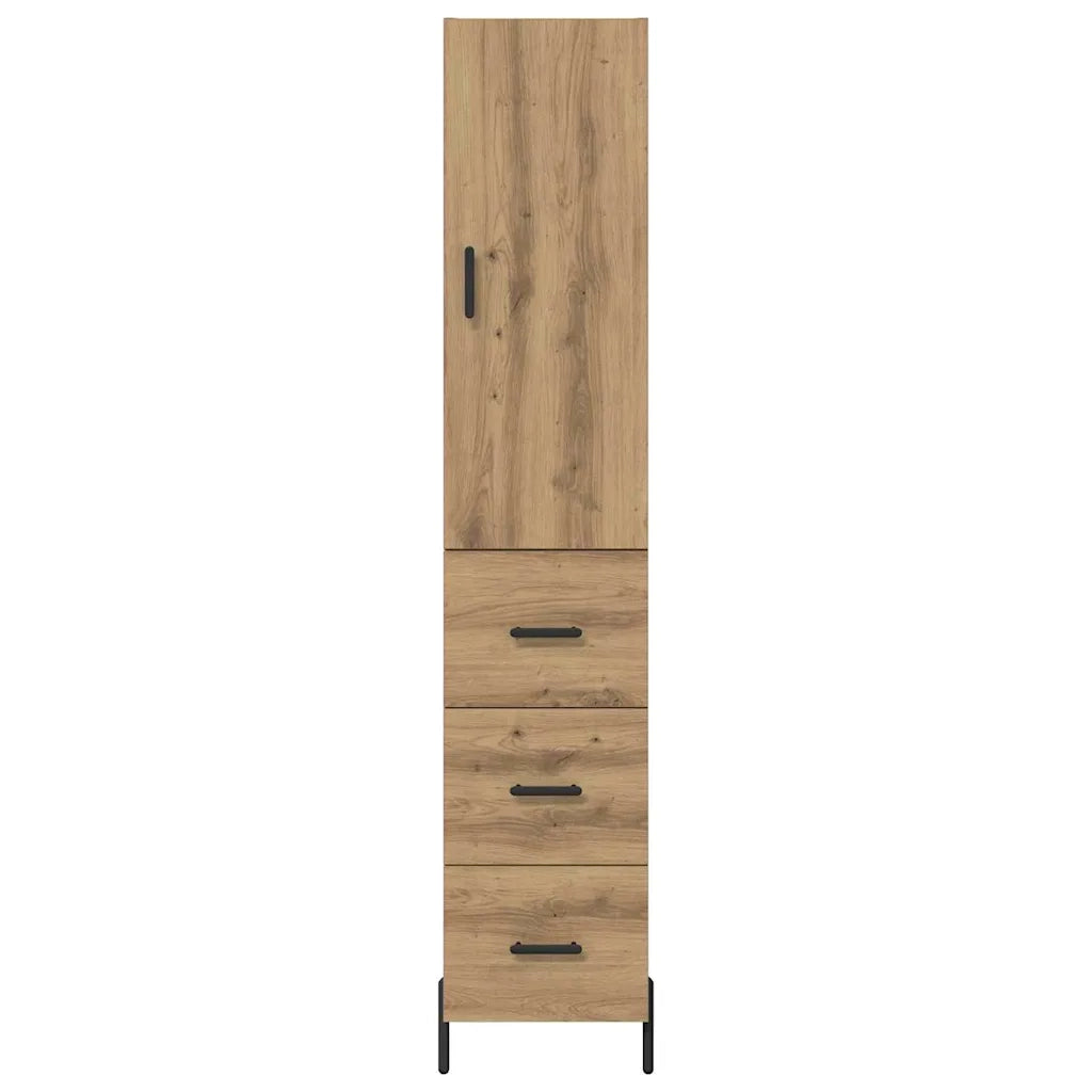 Credenza con Cassetto-Buffet-Armadio da cucina Rovere artigianale 34,5 x 34 x 180 cm 397432