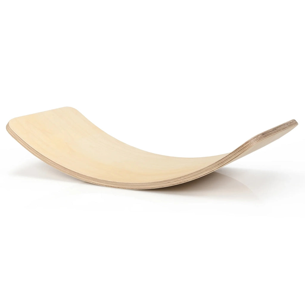 Tavola di equilibrio curva in legno 90 x 30 x 19 cm ideale per il rafforzamento muscolare e per il gioco indoor/outdoor naturale 20_0020149