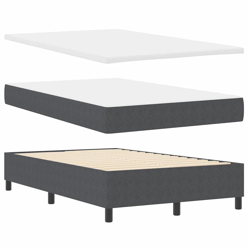 Letto a molle con testiera Grigio Scuro e Bianco 120 x 200 cm 3337508
