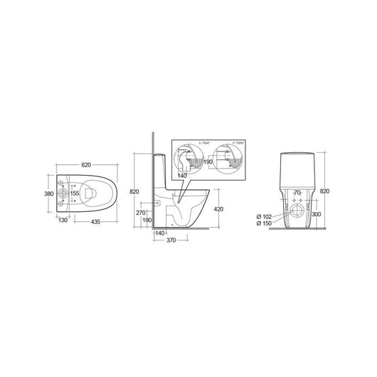 Vaso monoblocco serie sensation filo muro