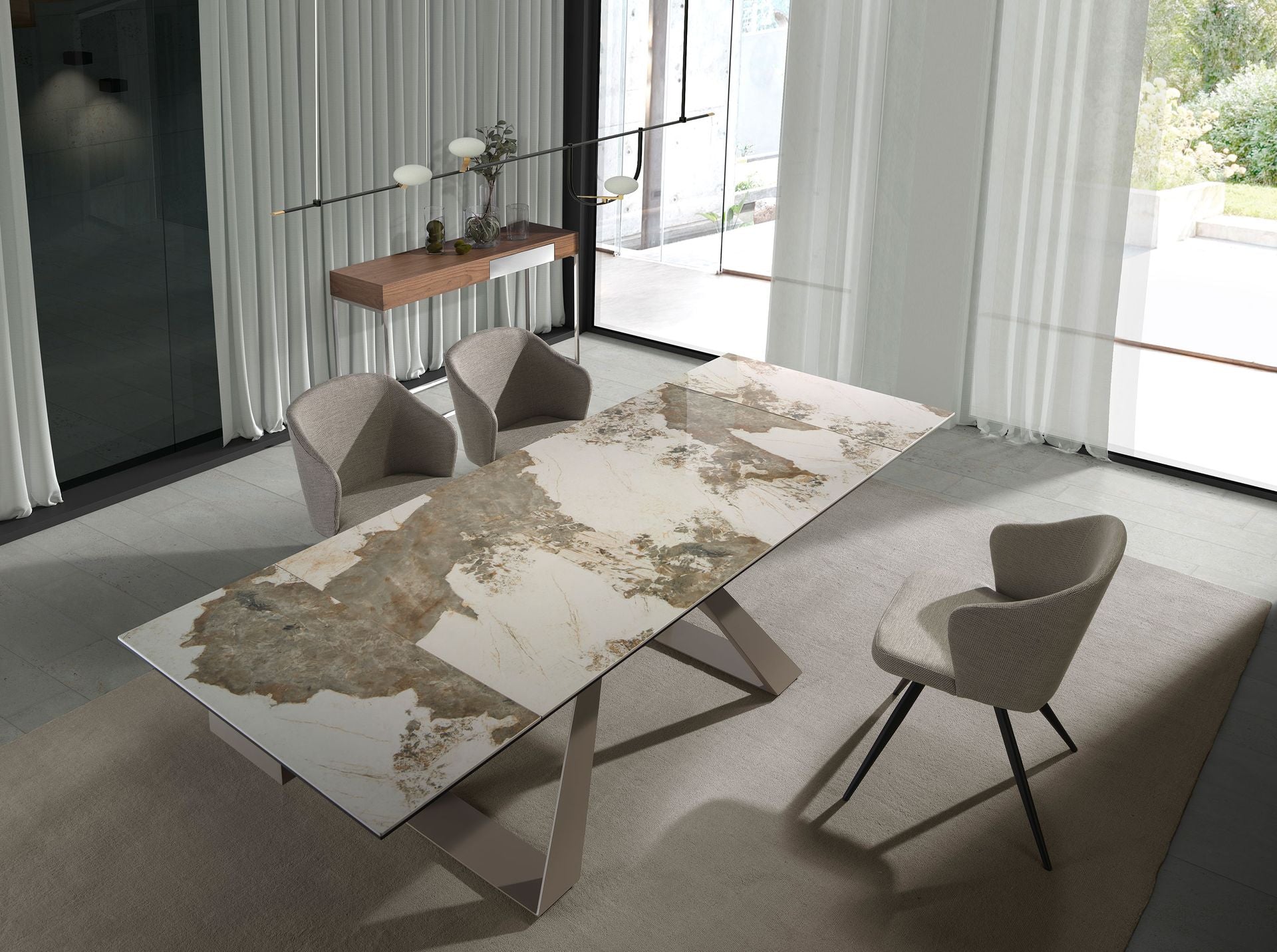 Sedia in tessuto grigio