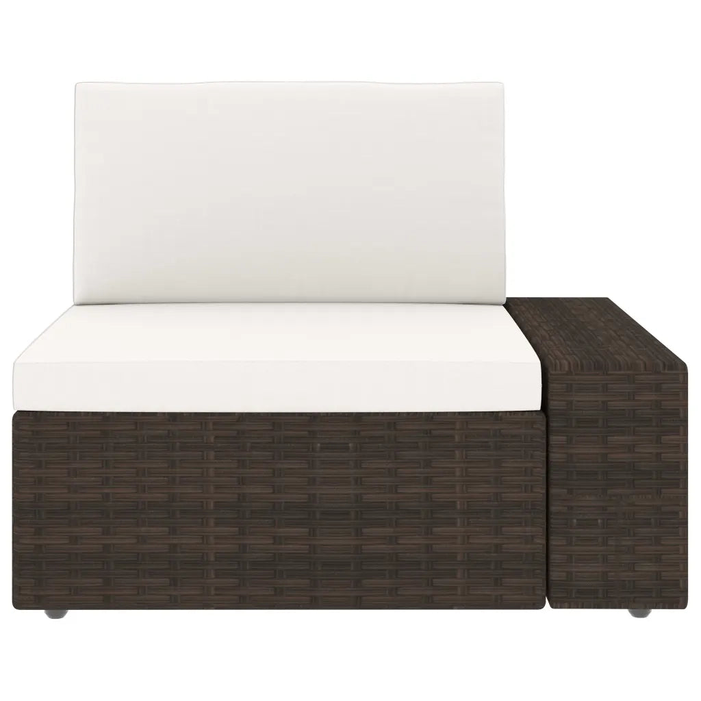 Set Divani da Giardino 5 pz con Cuscini in Polyrattan Marrone 3067161