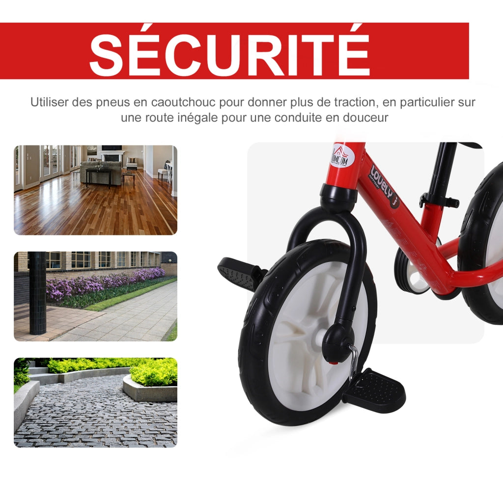 Bicicletta Bambini 2 in 1 ¨C zephmum ¨C Rosso, Acciaio, 12'