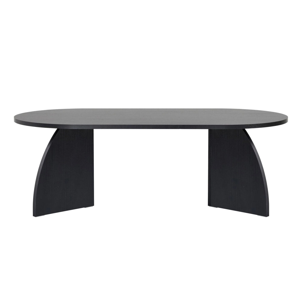 Nohaza, Tavolino da Salotto Forma Ovale, 120x60x40h cm Nero Frassinato