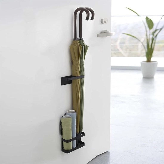 Paraplustandaard magnetico per hotel, in altezza regolabile, piatto in acciaio inossidabile senza punte, nero
