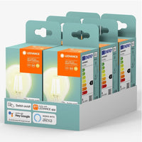 6x Lampada Lampadina Smart Led 6W E27 Con Bluetooth Alexa Google Assistant 2700K