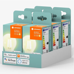6x Lampada Lampadina Smart Led 6W E27 Con Bluetooth Alexa Google Assistant 2700K