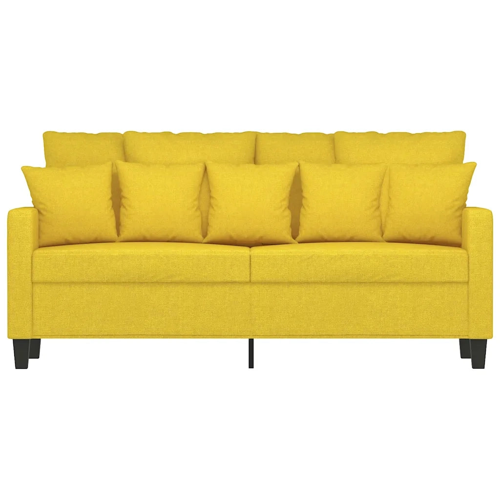 Divano a 2 Posti Giallo Chiaro 140 cm in Tessuto 359272