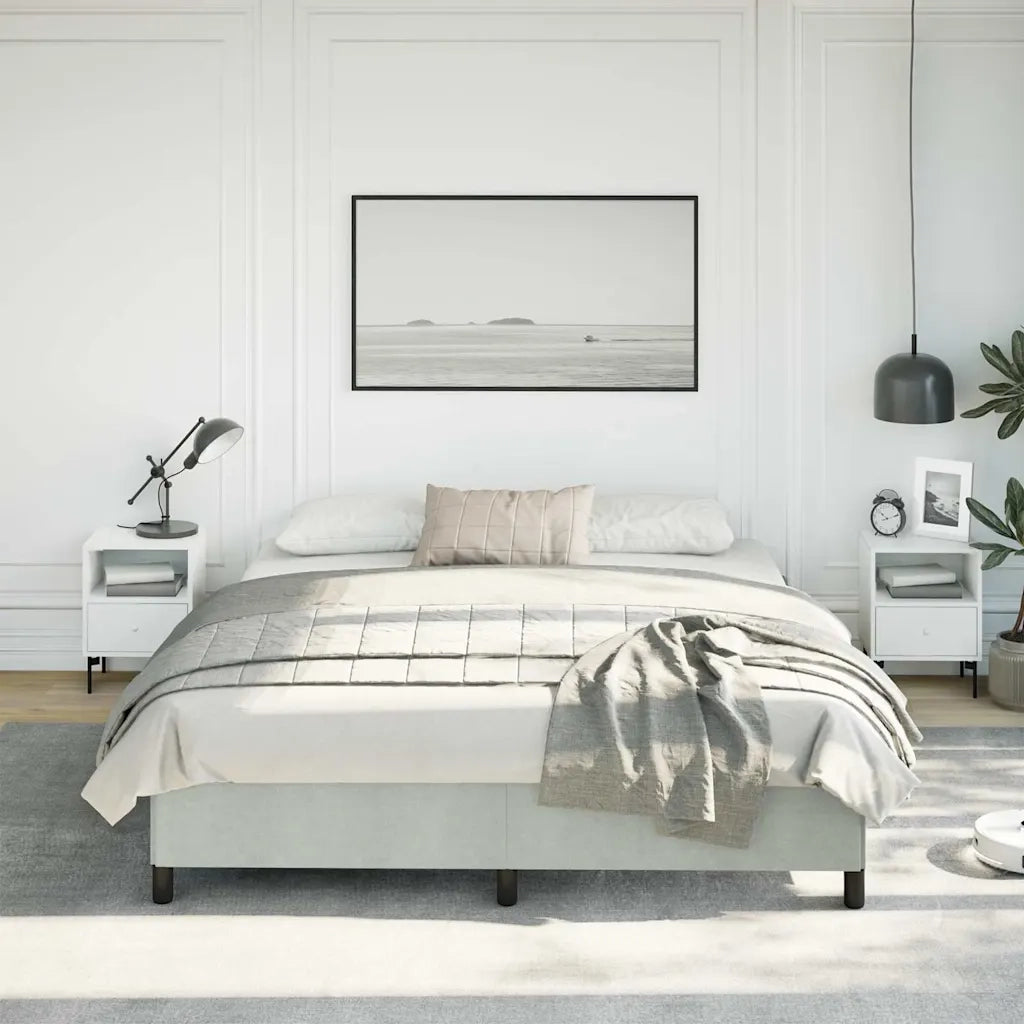 Struttura letto senza Materasso Grigio Chiaro California King Velluto 347363