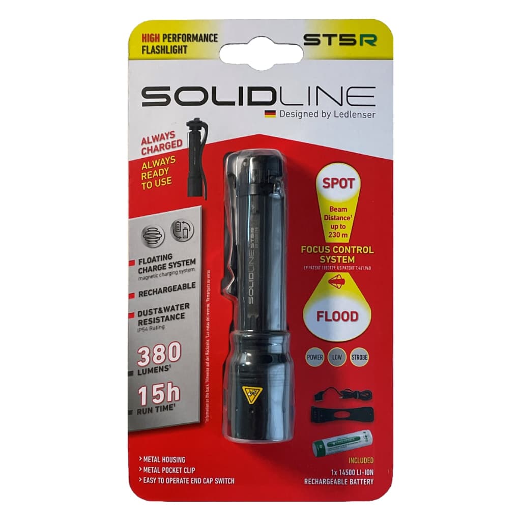 SOLIDLINE Torcia Ricaricabile ST5R con Clip 380 lm 443008