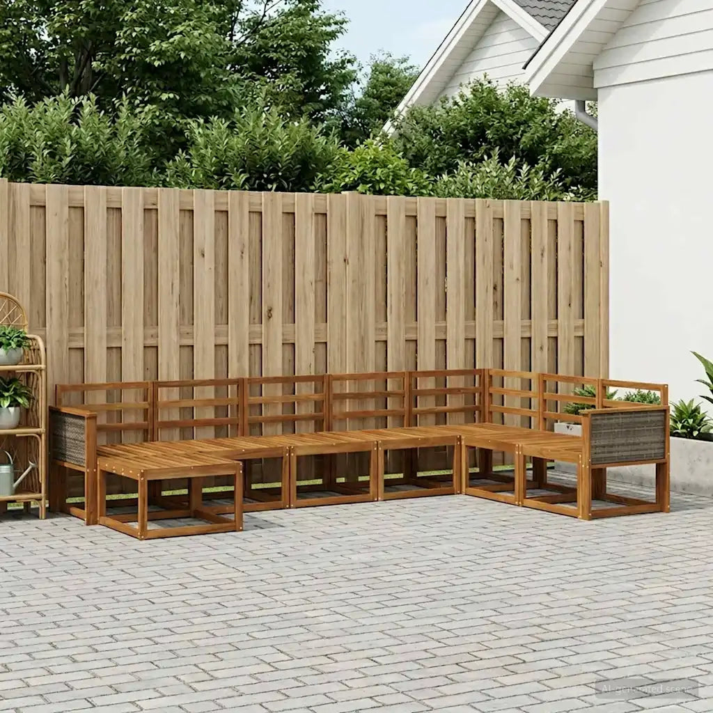 Set di divani da esterno 8 pcs Naturale