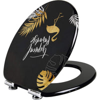 Wirquin 20722717 sedile wc woody con freno di caduta, nero