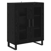 Credenza | Madia | Buffet da pranzo | Armadio da pranzo Rovere Nero 69,5 x 34 x 90 cm Legno multistrato