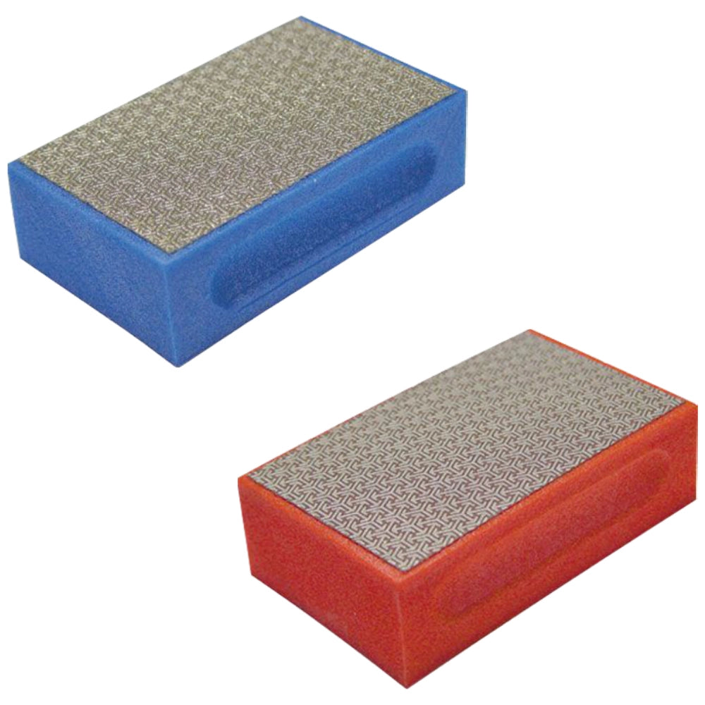 Tampone diamantato abrasivo 55x90 mm smussatura rifinitura bordi spigoli *** colore- rosso, confezione 1