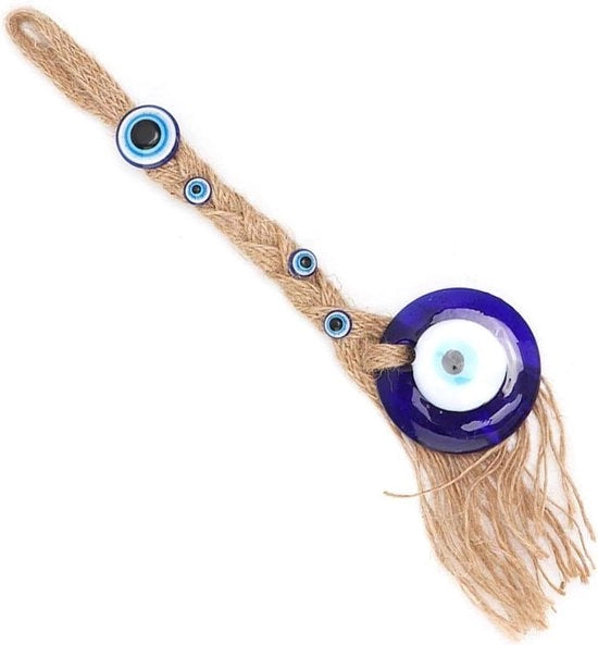 Amuleto di Protezione dal Malocchio in Vetro Blu Turco per Decorazione di Parete.