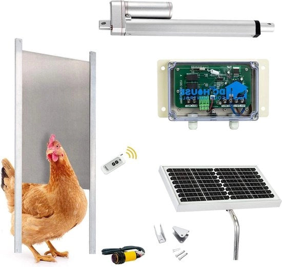 Pannello solare automatico per apertura finestra con sensore di luce per pollaio - apertura portale per pollaio - apertura porta per pollaio - 10W - apertura finestra per pollaio Pollaio