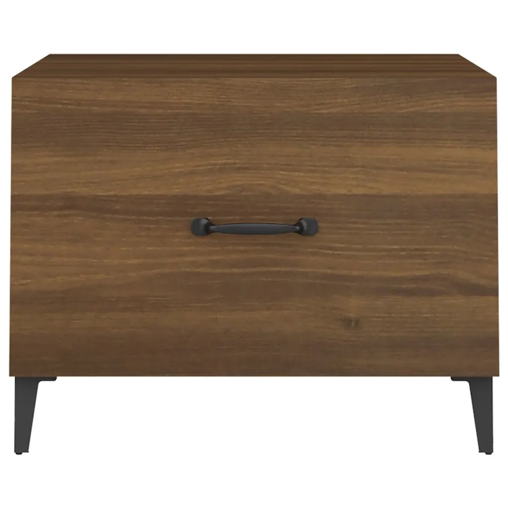 Tavolino da salotto | Tavolino da caff¨¨ | Tavolino da Soggiorno Gambe in Metallo Rovere Marrone 50x50x40 cm