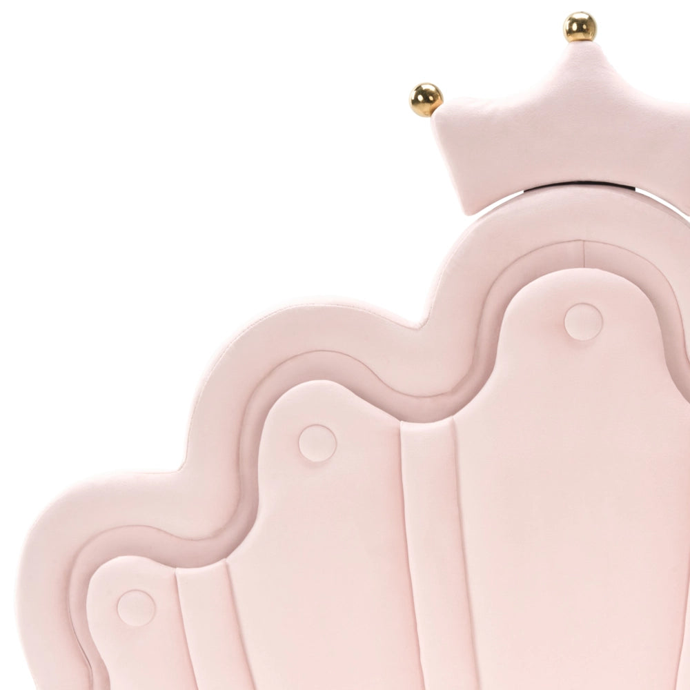 Letto singolo in velluto rosa con base a doghe 90 x 200 cm cameretta Camera Moderna Tradizionale