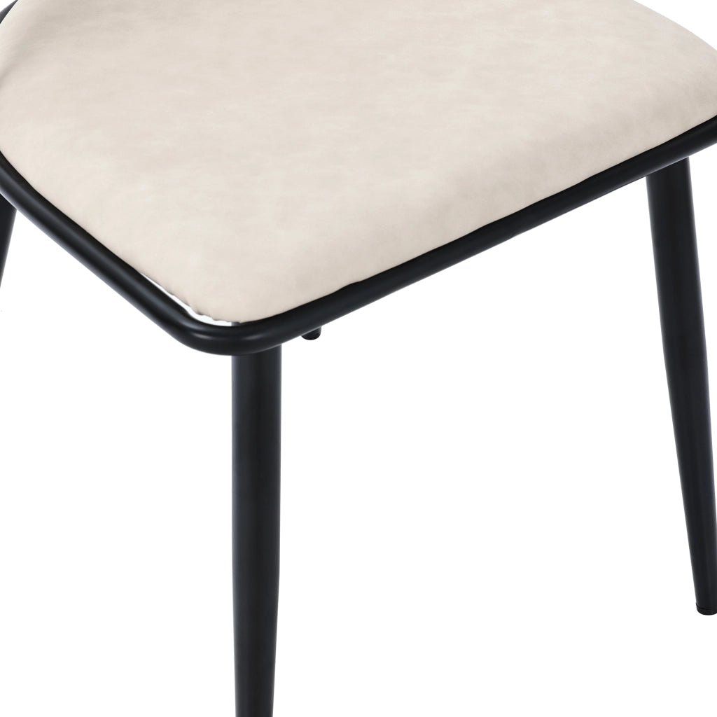 Set di 2 sedie da pranzo con seduta in PU e schienale in rattan, nere