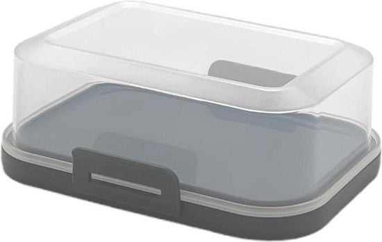 Contenitore di burro stivocabile con coperchio e chiusura a click - Antracite/Translucido - Scatola di burro in plastica - Senza BPA - Multifunzionale - Robusto
