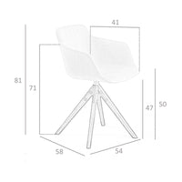 Sedia girevole in tessuto beige