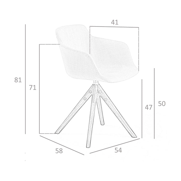 Sedia girevole in tessuto beige