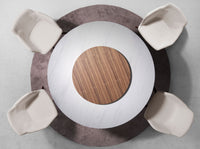 Sedia girevole in tessuto beige