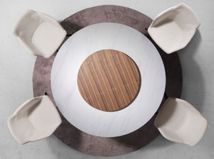 Sedia girevole in tessuto beige