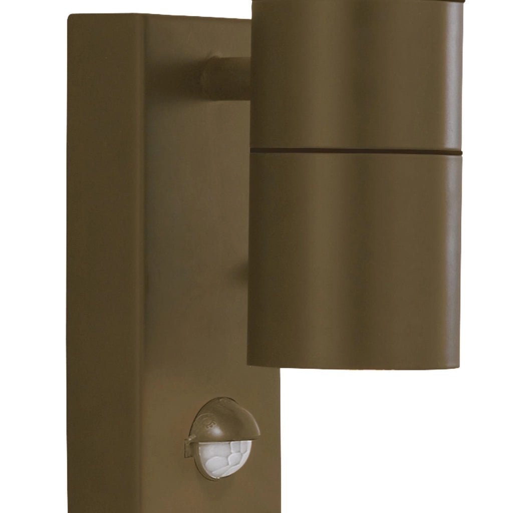 Applique Moderna Metro Acciaio Marrone Vetro 2 Luci Gu10 Con Sesnore