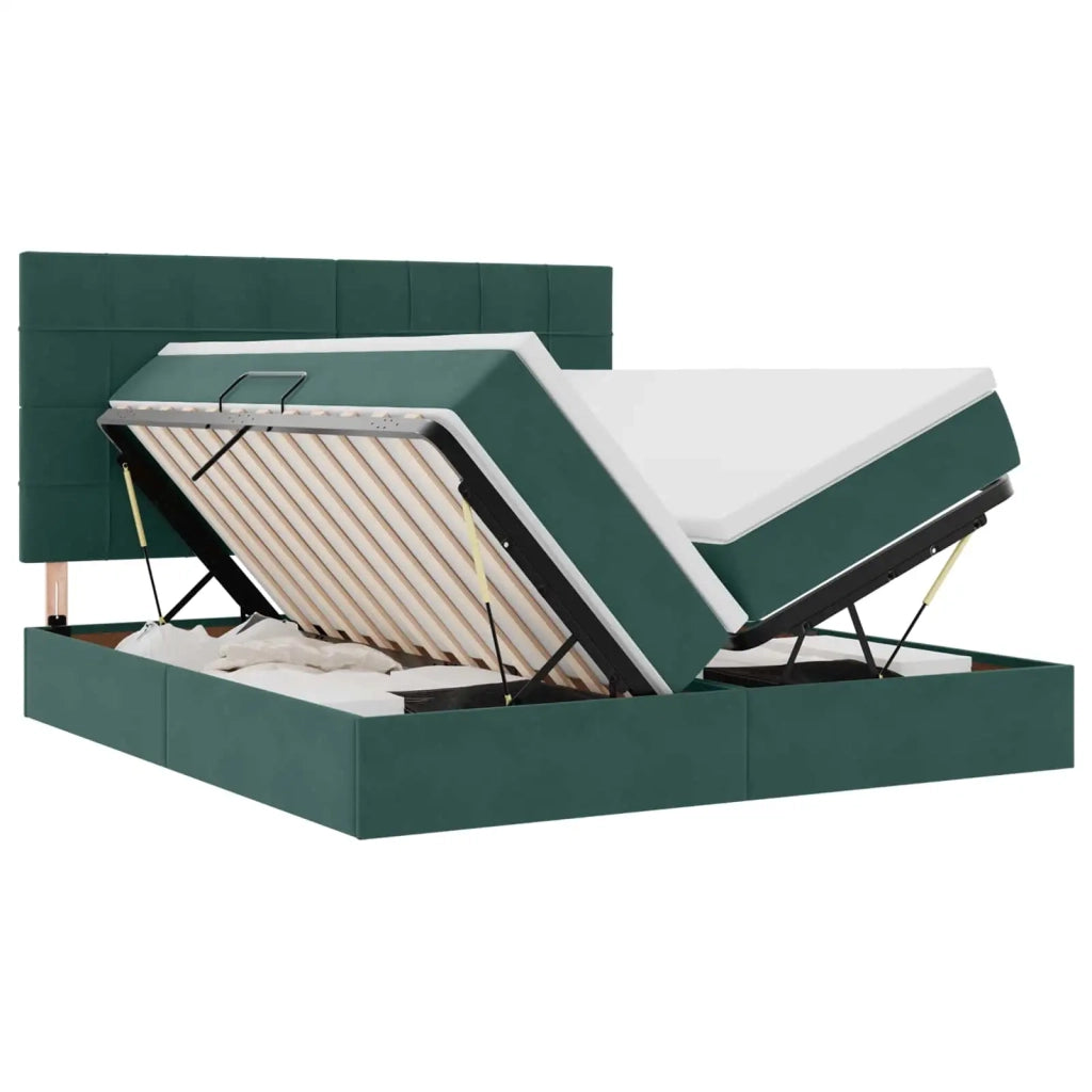Letto con Contenitore Verde Scuro 180 x 200 cm Velluto