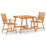 Set da Pranzo da Giardino 3 pz | Set Salotto da Giardino in Legno Massello di Acacia