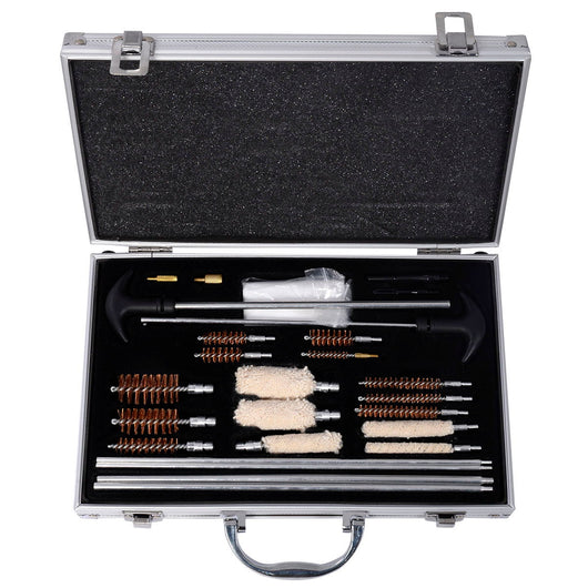 Kit di pulizia per armi di tutti i tipi con robusta valigia di alluminio, Kit di pulizia per pistole versatili-Utensili professionali