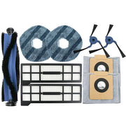 Set di accessori - 9 pezzi - Adatto per Eufy X10 Pro Omni (1 pennello, 2 filtri, 2 pennelli laterali, 2 asciugamani, 2 sacchetti per polvere)