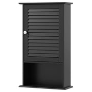 Mobiletto da bagno pensile 42 x 16,5 x 70 cm con ripiani regolabili design classico in MDF nero 20_0010303