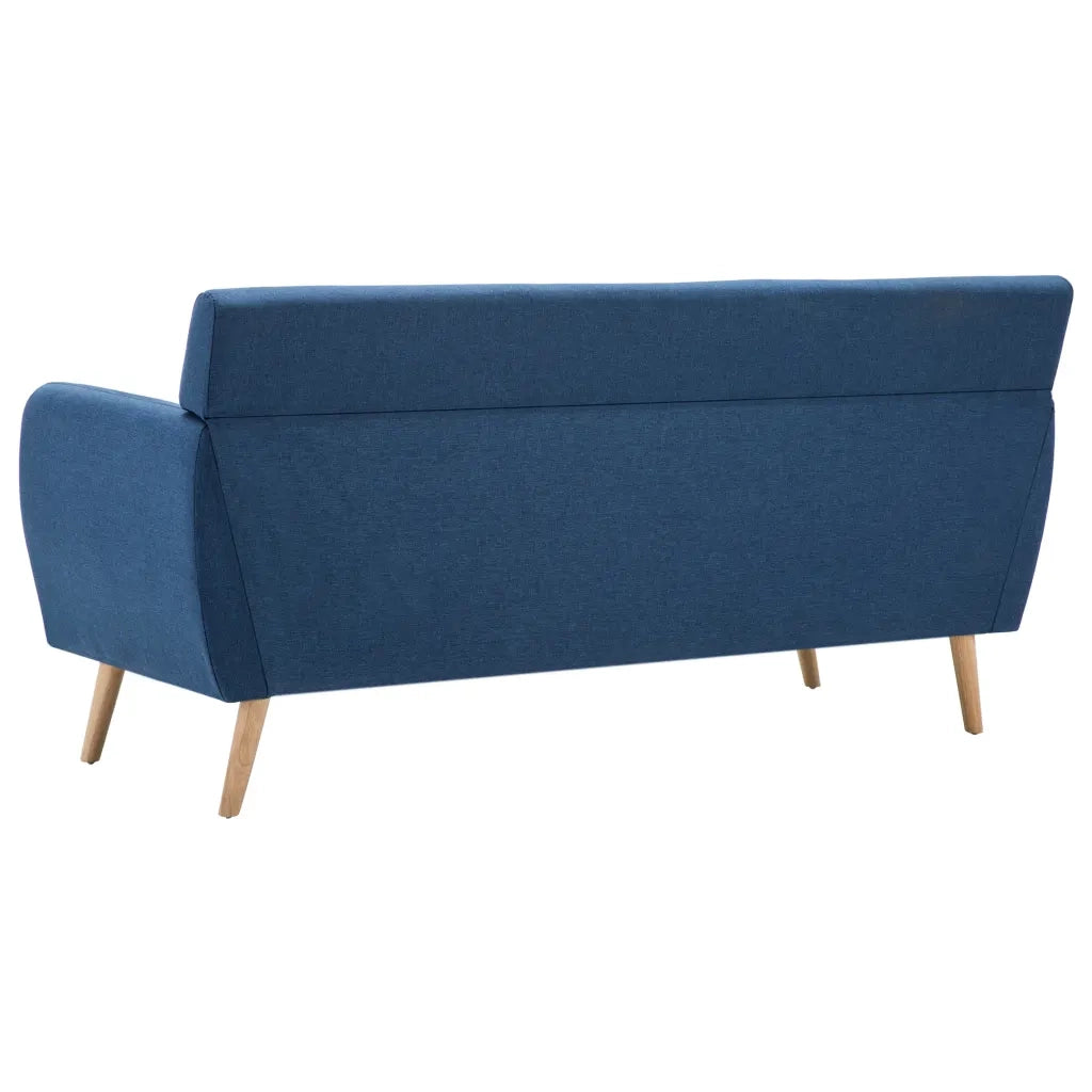 Divano a 3 Posti Rivestito in Tessuto 172x70x82 cm Blu 247130