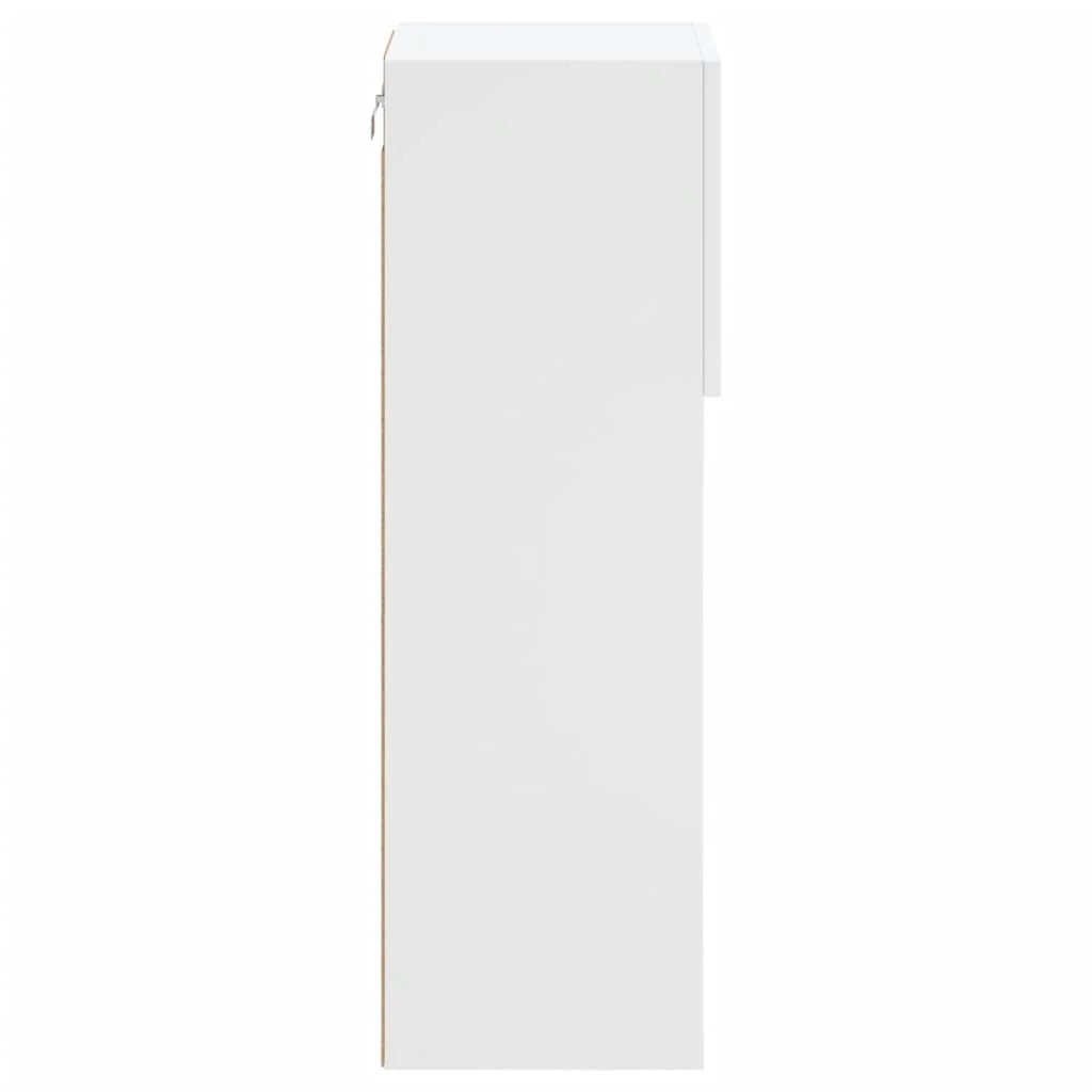 Mobile TV multimediale scaffale TV credenza mobile TV per sala da pranzo soggiorno camera da letto con luci LED 30,5 x 30 x 90 cm bianco 02_0026590