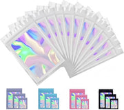 Zak Ritssluiting Mylar con Finestra trasparente - Sacchetti di plastica con chiusura ziplock - Confezione a colori - Bianco e holografico - 16x24cm